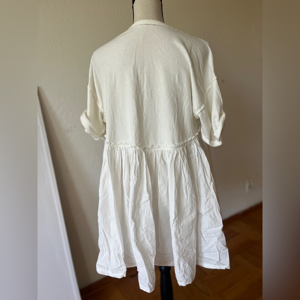 Free People white cotton t-shirt dress sz S - Picture 2 of 4